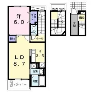 シーサイドビレッジB【302号室】の間取り