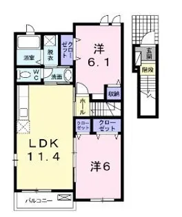 ハウス アイB【202号室】の間取り