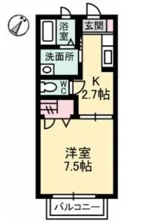 ドミール多治米 B棟【202号室】の間取り