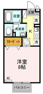 セジュール三谷【102号室】の間取り