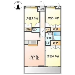 ディアベルジュ【203号室】の間取り