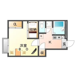 レオパレスヴィラージュ山手【107号室】の間取り