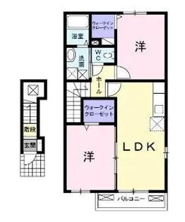 グリシーヌ【204号室】の間取り