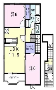 メゾン・ジェルメ【201号室】の間取り