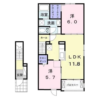 アグリウムⅡ【204号室】の間取り