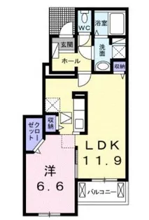 エレガンテ Ⅰ【103号室】の間取り