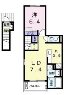 モデッサ神辺B【204号室】の間取り