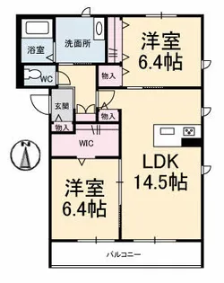 グランベレオみとう【202号室】の間取り