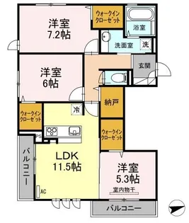 D-room紗都【203号室】の間取り
