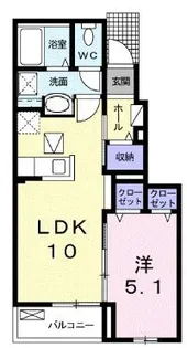 リヴァーサイドMⅢ【103号室】の間取り