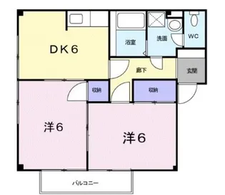 サニーハウスA【201号室】の間取り