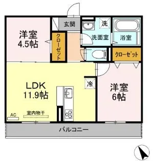 暁雲【202号室】の間取り