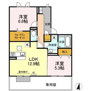 ドリーム B棟【102号室】の間取り