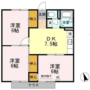 アネックスハゴロモ ガーデン【101号室】の間取り