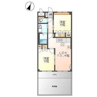 ピュアローズ【0103号室】の間取り