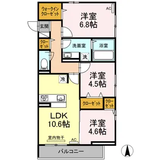 GTR手城【201号室】の間取り