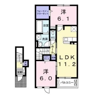 コンフォール【202号室】の間取り