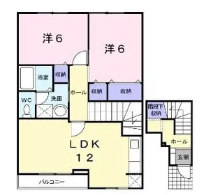 2LDKの間取り画像