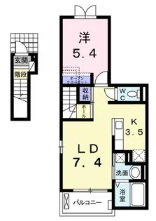 アンソレイユD【202号室】の間取り