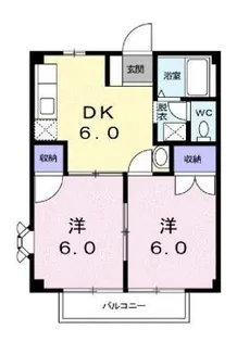コーポ サンスカイE【204号室】の間取り