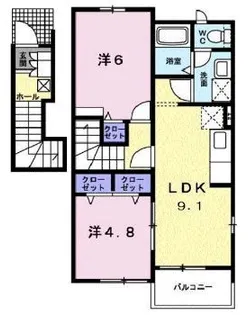 ブリュッケB【201号室】の間取り