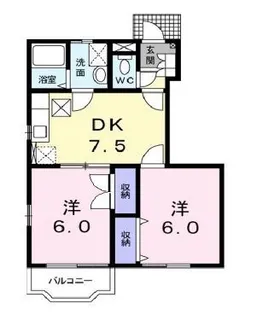メゾンリーブルB【102号室】の間取り