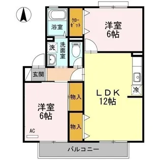 ビラ芳翠 B棟【103号室】の間取り