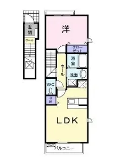 クレメント B【201号室】の間取り
