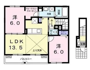 ハレ ウェリナ【202号室】の間取り