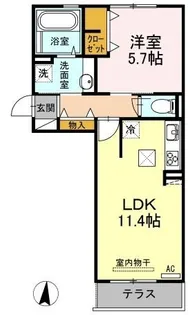 キャルル A棟【101号室】の間取り