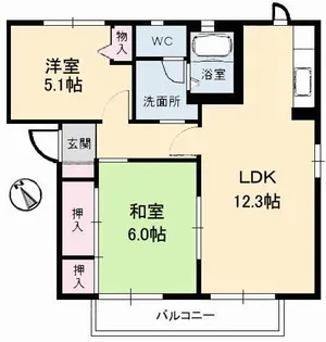 ローズタウン 2番館【202号室】の間取り