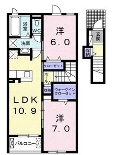 ルミエールKAWAI【202号室】の間取り