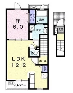 リヴァーサイドMⅢ【204号室】の間取り