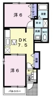 ツインコムB【101号室】の間取り