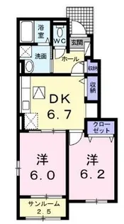 ミーオ ベルカーサ【103号室】の間取り