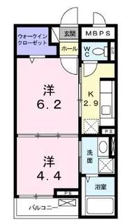 メゾン・グランドゥール【102号室】の間取り