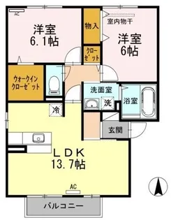 メゾンクレア【201号室】の間取り