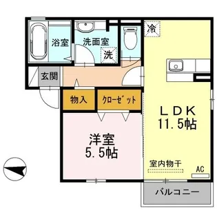 ウィット西深津 A棟【202号室】の間取り