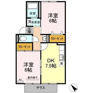 プレジール西大島【202号室】の間取り