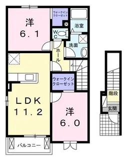 コーポサンスカイA【201号室】の間取り