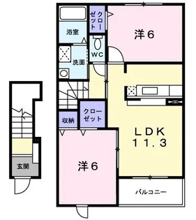 プラシード・ユダⅡ【202号室】の間取り