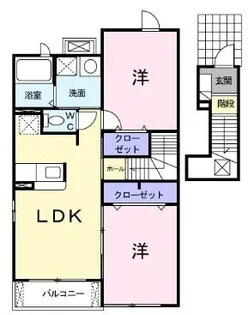 2LDKの間取り画像