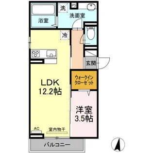 アーク南蔵王【201号室】の間取り