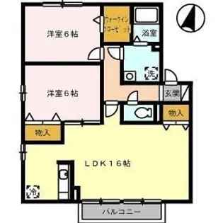 クニーズコート D棟【102号室】の間取り