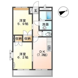 グランディール【203号室】の間取り