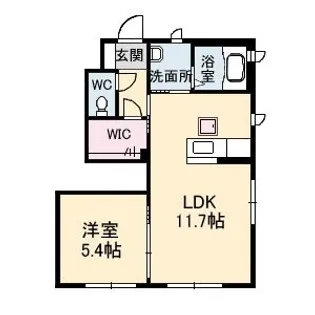 クレセオセブン A棟【101号室】の間取り