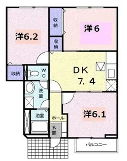 クレールA【104号室】の間取り