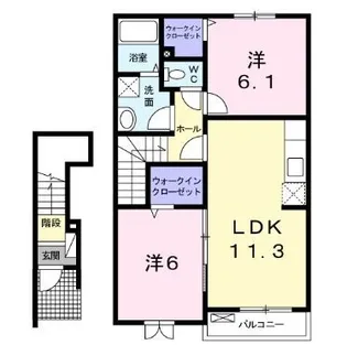 グリーンビレッジ A H【202号室】の間取り