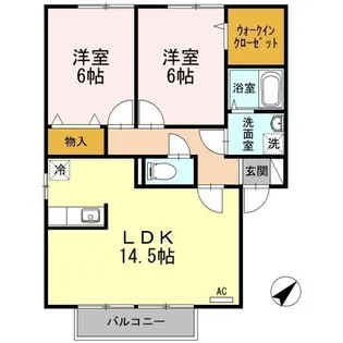 ヴェルドミール川口 B棟【201号室】の間取り