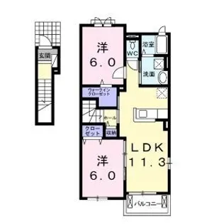 グレイス【201号室】の間取り